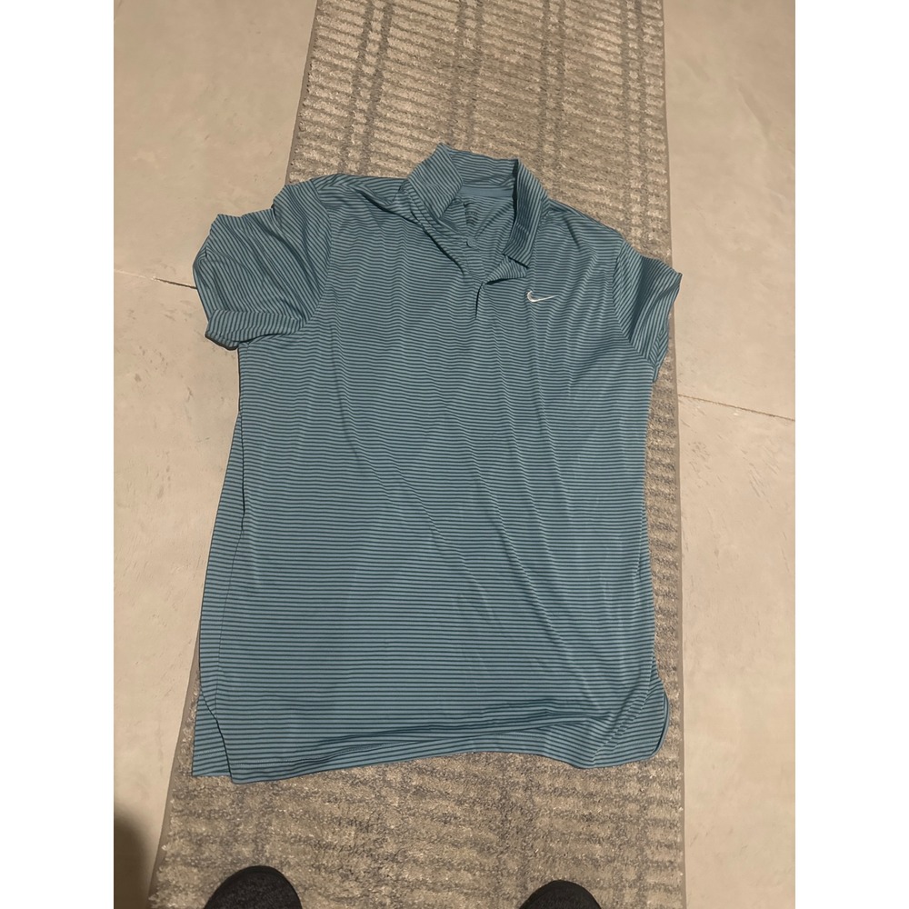 Nike Dri-FIT Striped Polo Shirt Mens XXL Blue Green Golf Top FZ5647-464